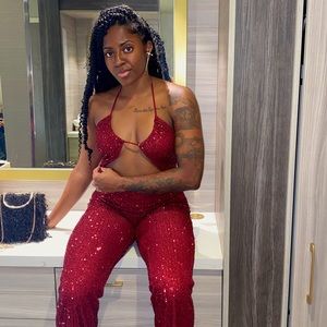 Fashion Nova Shine for me Sequin Jumpsuit